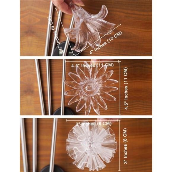 Set of 3 LED Solar Stake Lights Color Changing -Outdoor Multi Color Solar Flower - Picture 6 of 6